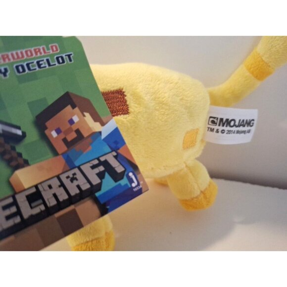 Minecraft Mooshroom & Ocelot Plush Set Red Yellow 7" Cow Cat 2014 - Picture 14 of 16